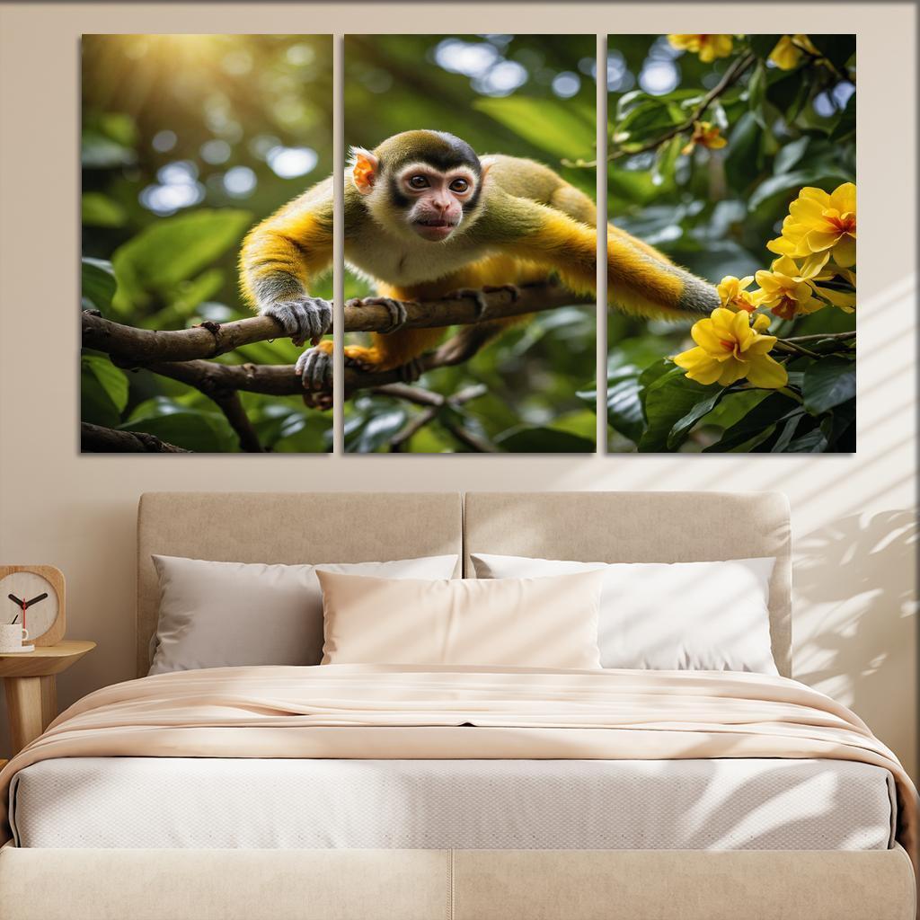The Agile Squirrel Monkey Playful Acrobat Of The Canopy Modern Paintings Frame