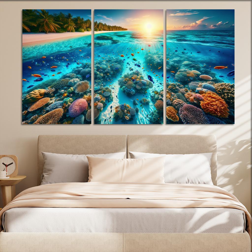Coral Lagoon Underwater Exploration Paradise Premium Artwork Frames