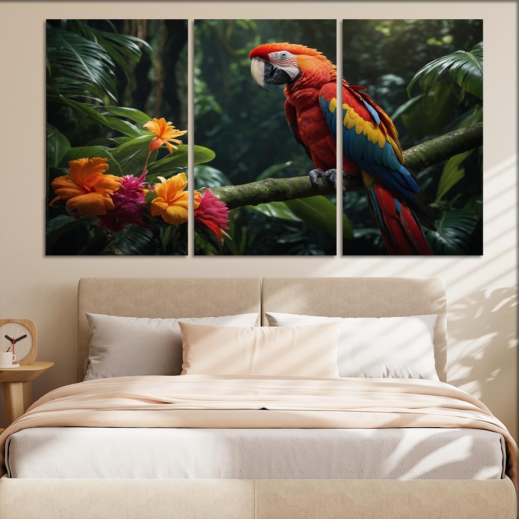 The Vibrant Scarlet Macaw Jewel Of The Rainforest Framed Paintings