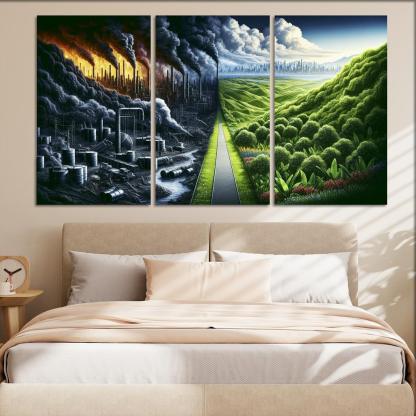 Fossil Fuels The Cost Of Convenience Multi-panel Paintings