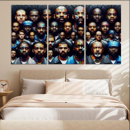 Echoes of Silence The Plight of the Incarcerated 3 Piece HD Canvas Wall Art-Original Frame