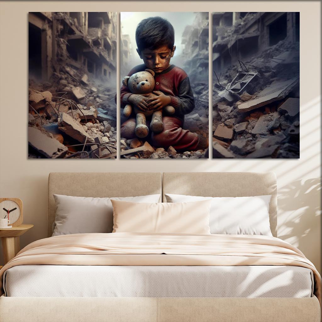Echoes Of War The Impact On Innocent Lives Custom Paintings Frame