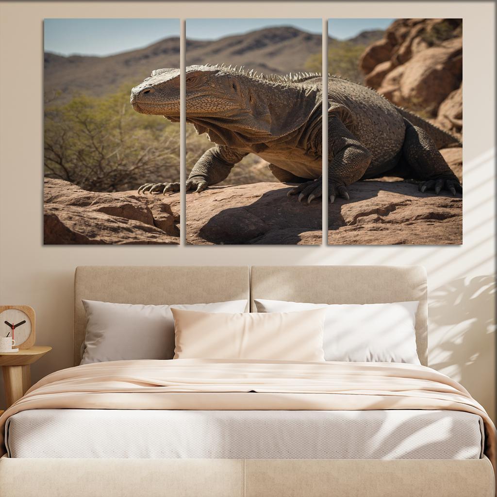 The Powerful Komodo Dragon Apex Predator Of The Islands Modern Paintings Frame