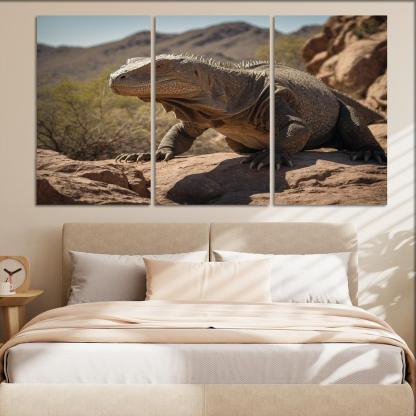 The Powerful Komodo Dragon Apex Predator Of The Islands Modern Paintings Frame