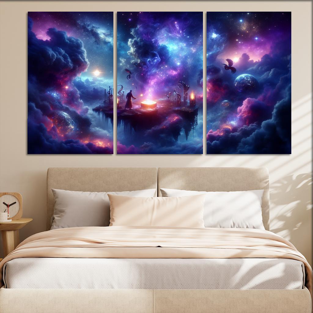 The Arcane Starforge 3 Piece HD Canvas Wall Art-Original Frame