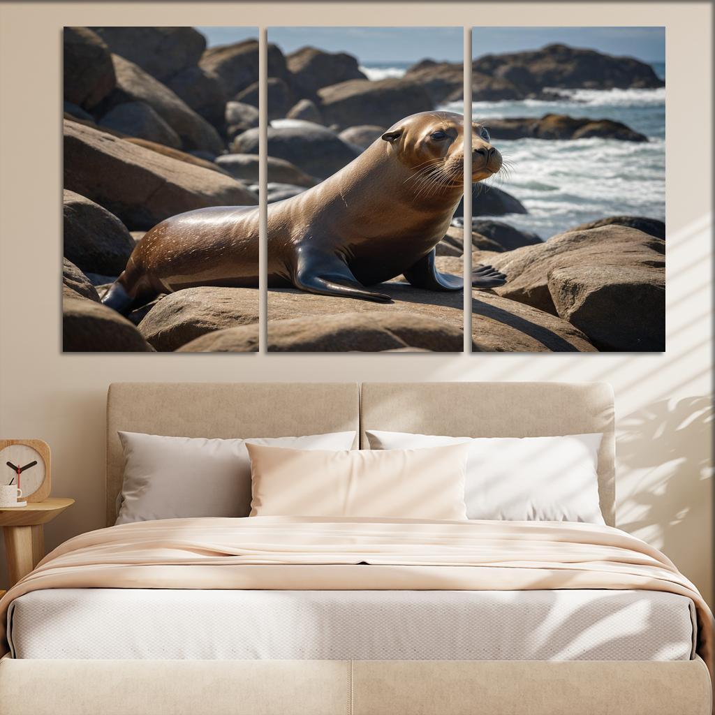The Playful Sea Lion Acrobats Of The Ocean Canvas Paintings Frame