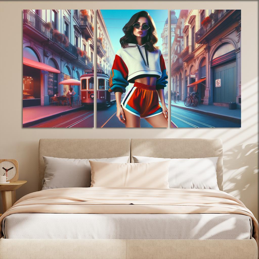Retro Sport Vintage Athletic Wear Multi-panel Paintings