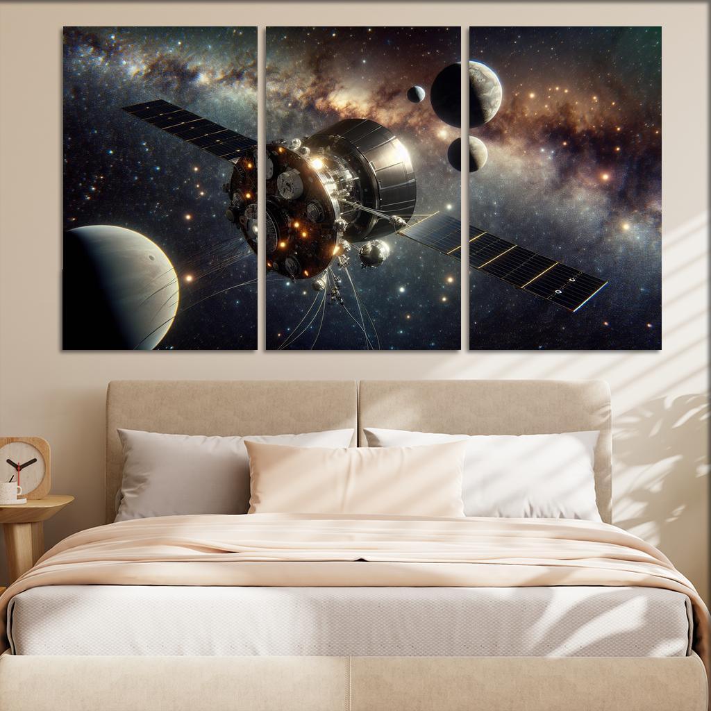 The Journey Of Space Probes A Cosmic Odyssey Abstract Paintings Frame