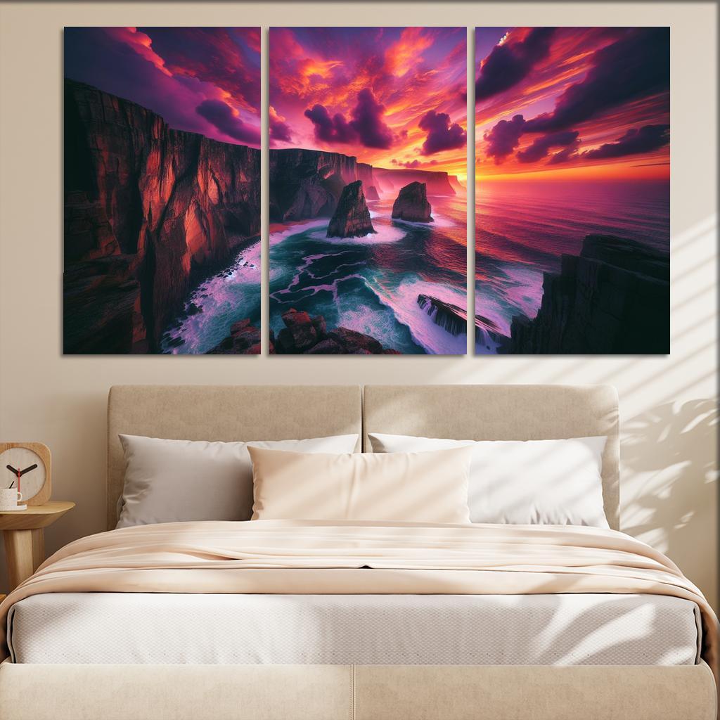 Sunset Cliffs Dramatic Coastal Views Oil Paintings Frame