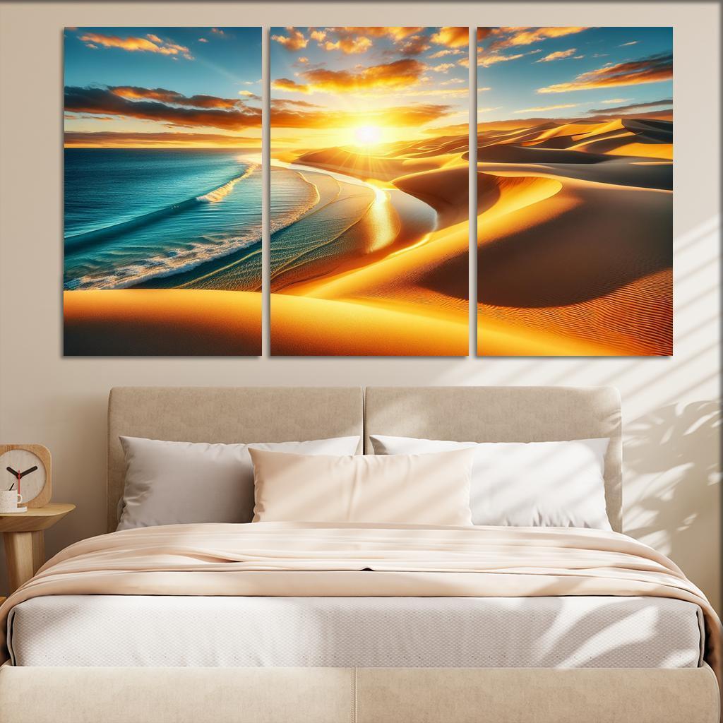 Harmonic Dunes Beach Modern Paintings Frame