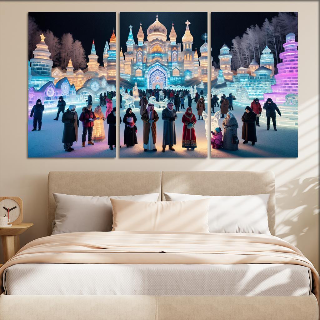 Harbin Ice And Snow Festival Canvas Paintings Frame