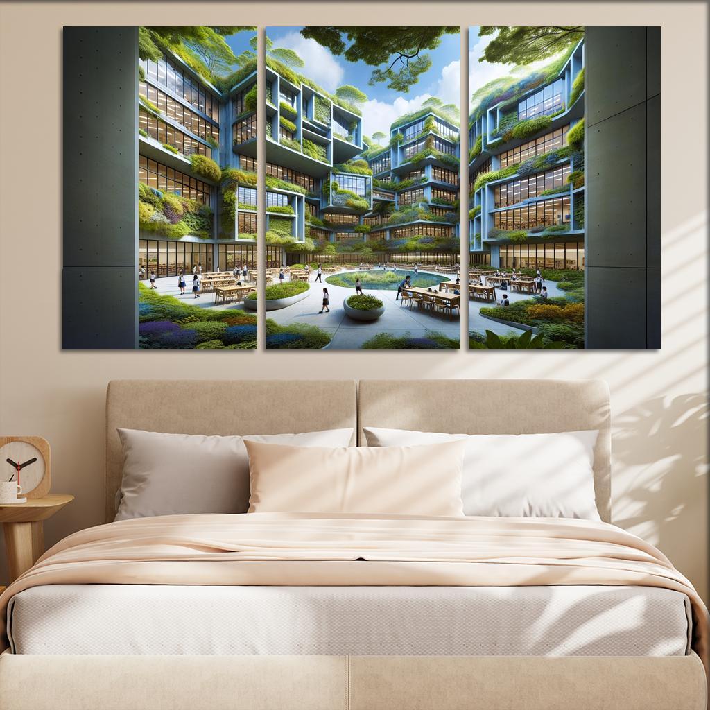 Nature-centric Education Buildings Custom Paintings Frame