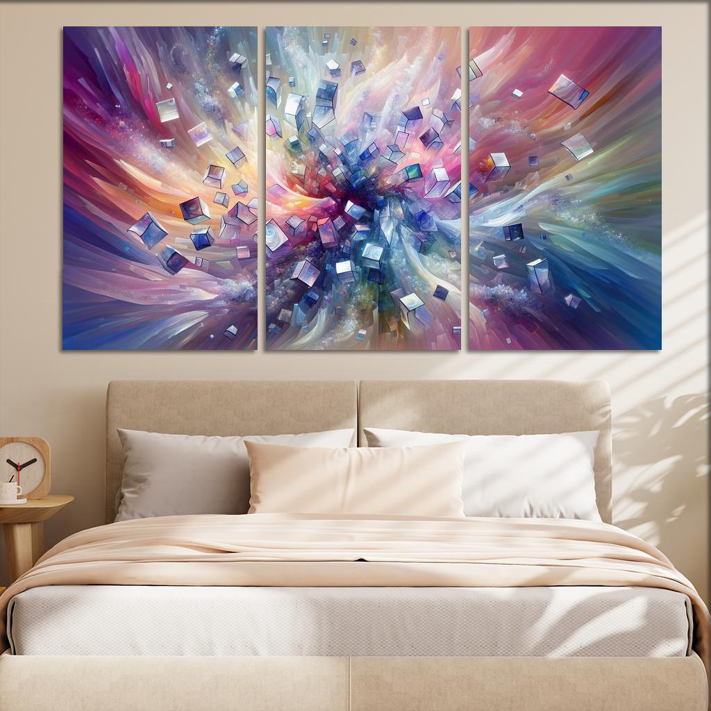 Fragments of Infinity 3 Piece HD Canvas Wall Art-Original Frame