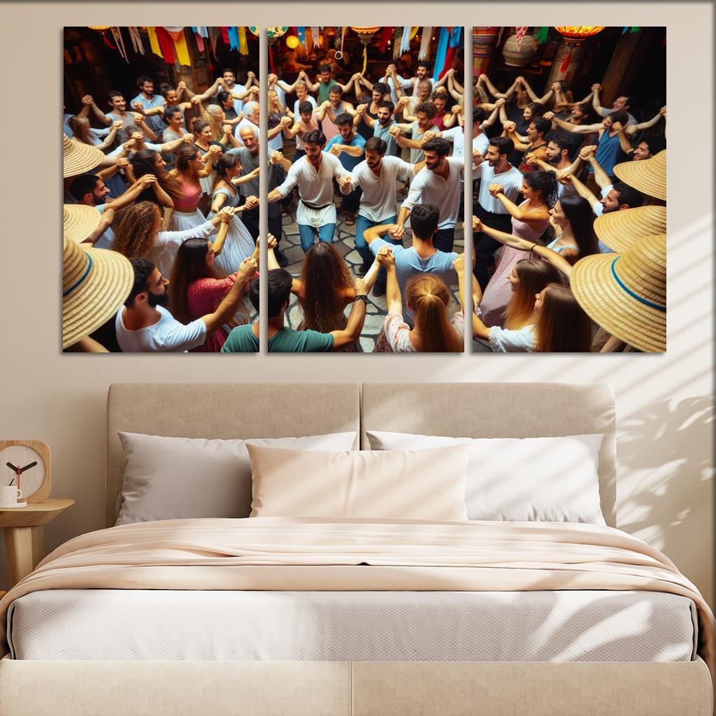 Zorba Dance The Joy Of Greek Culture Modern Paintings Frame