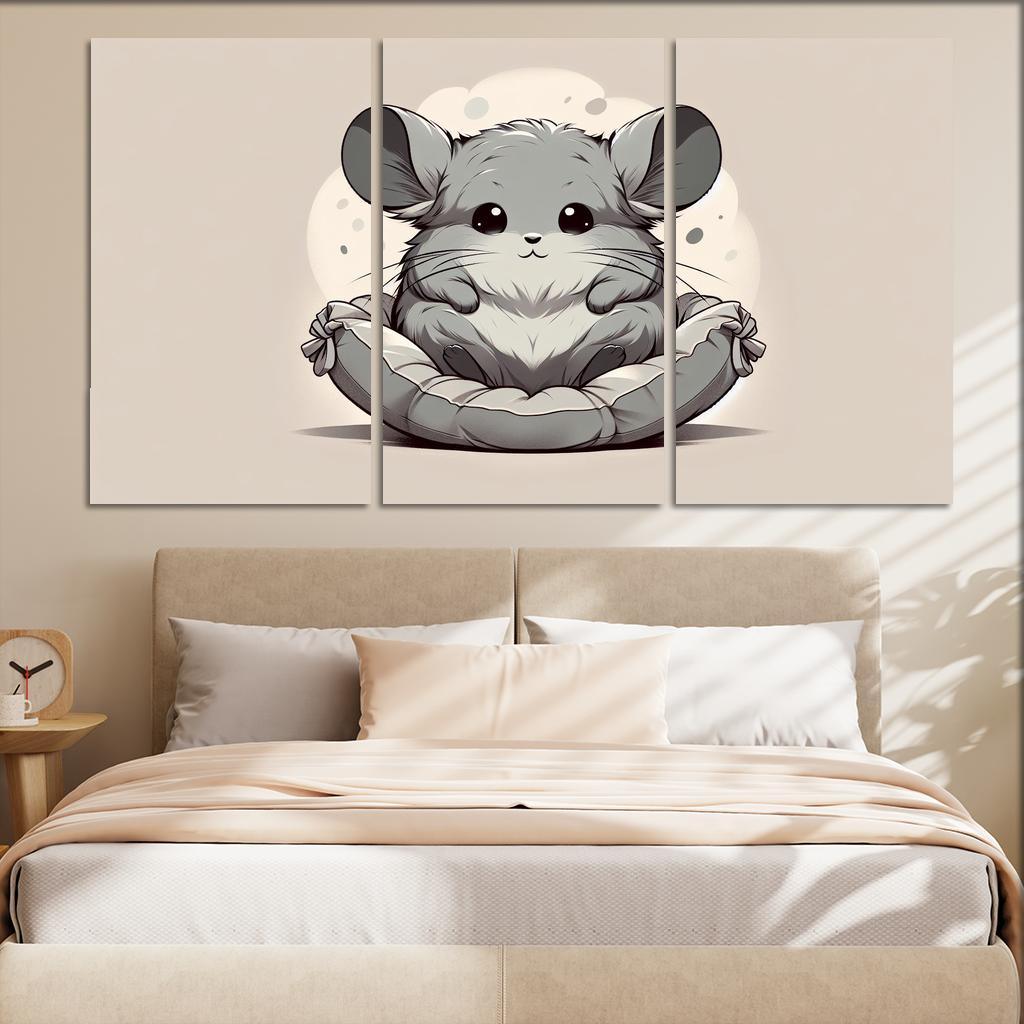 Cheerful Chinchilla - Cuddle Buddy Framed Paintings