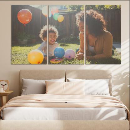 The Echo Of Her Laughter A Mothers Joy Canvas Paintings Frame