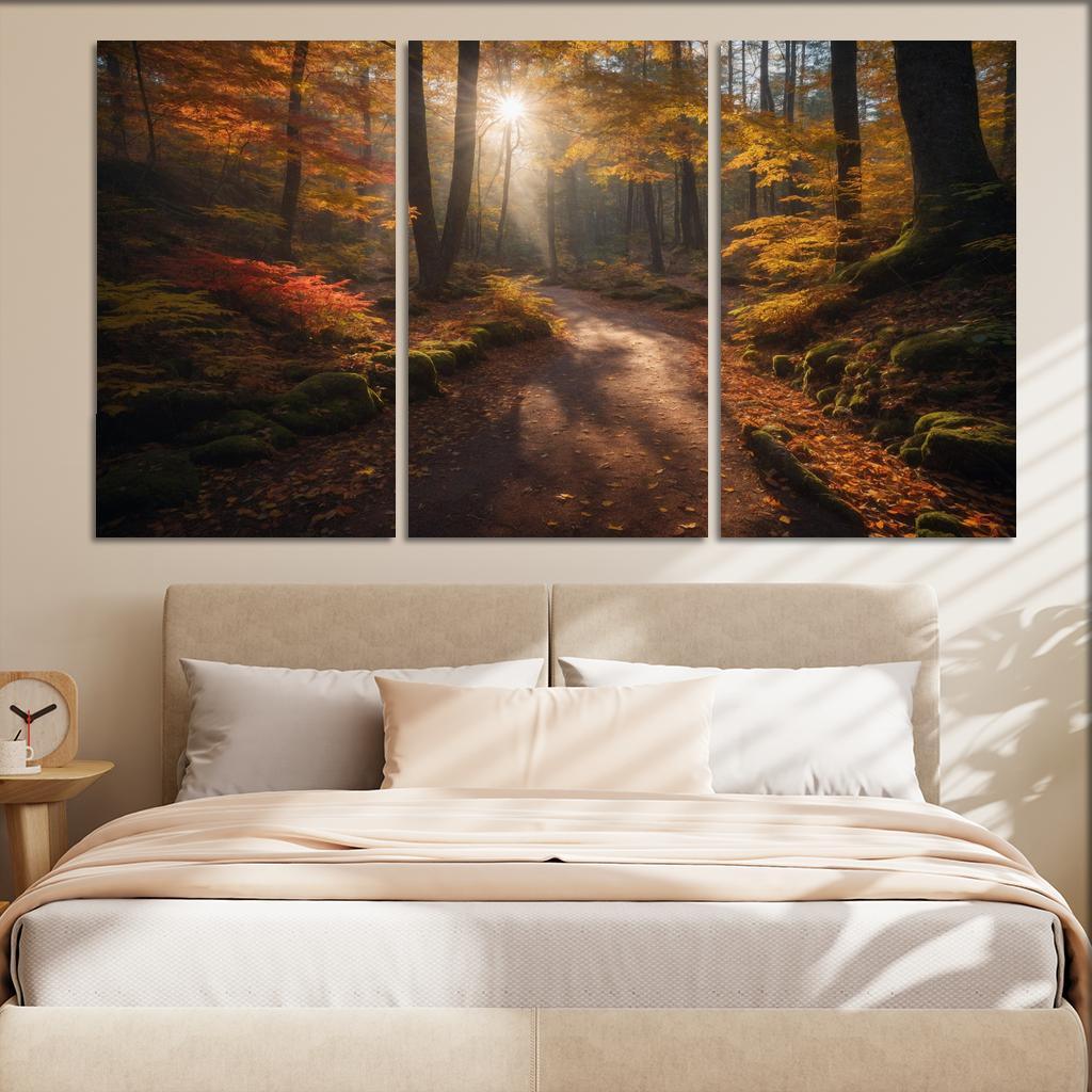 The Exquisite Allure Of Autumn Forest Trails Oil Paintings Frame