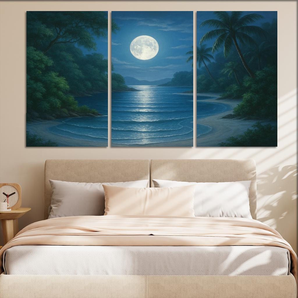 Moonlit Lagoon Serenity Escape Custom Paintings Frame
