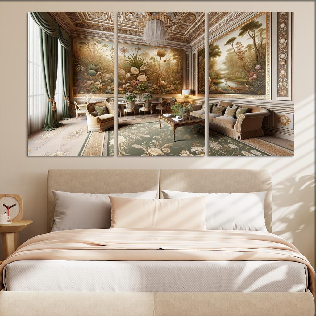 Vintage-Style Framed Botanical Prints 3 Piece HD Canvas Wall Art-Original Frame