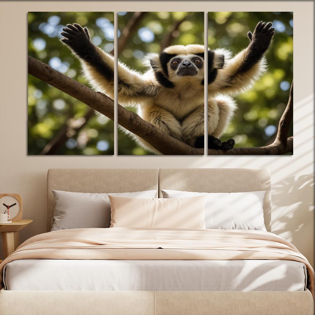 The Stunning Sifaka Jumping Lemur Of Madagascar Canvas Paintings Frame