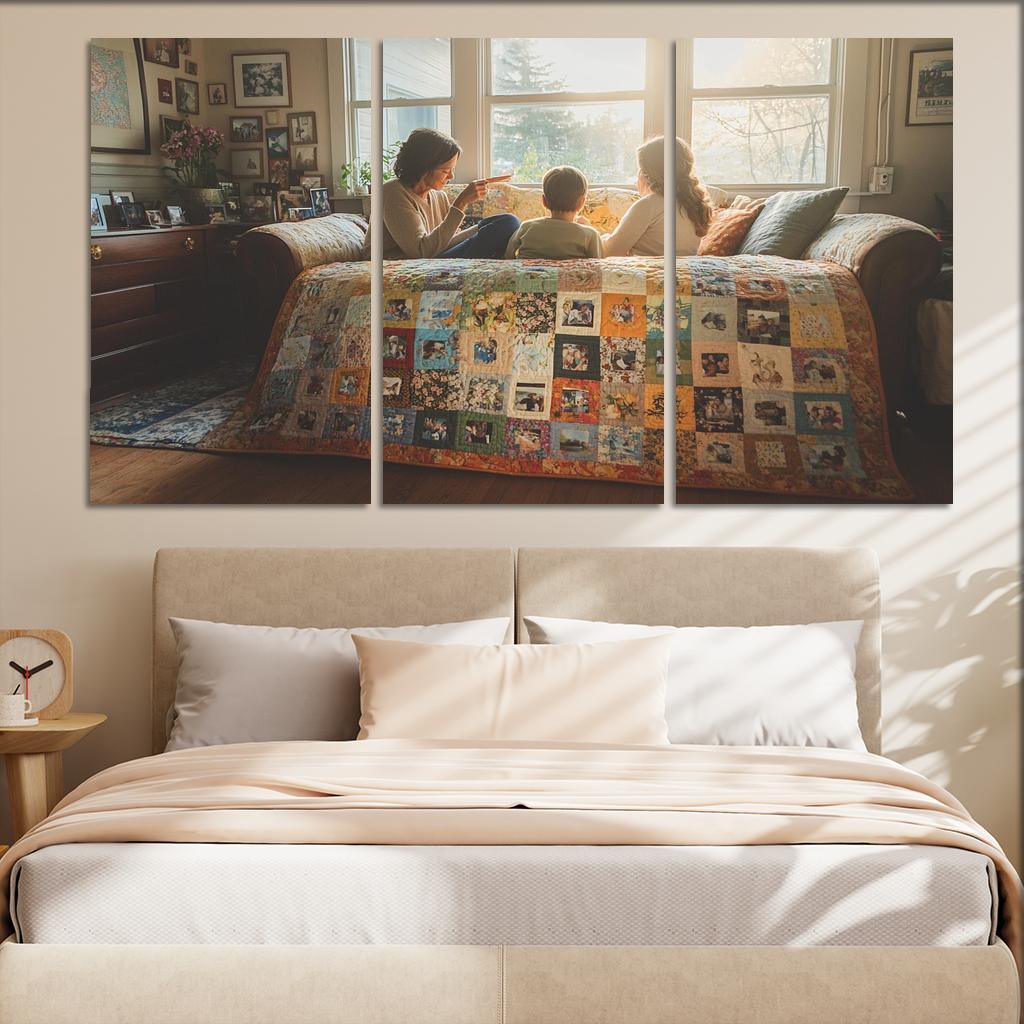 The Quilt Of Love Stitched Memories Custom Paintings Frame