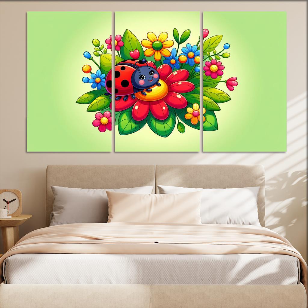 Loving Ladybug Modern Paintings Frame