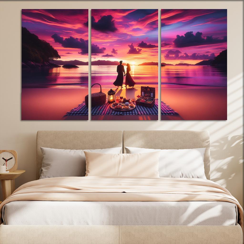 Sunset Vista Romantic Getaway Modern Paintings Frame