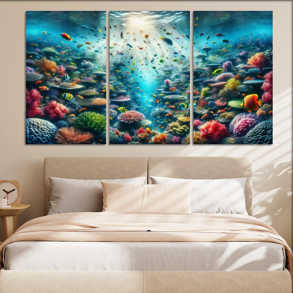 Golden Reef Underwater Exploration Adventure Custom Paintings Frame