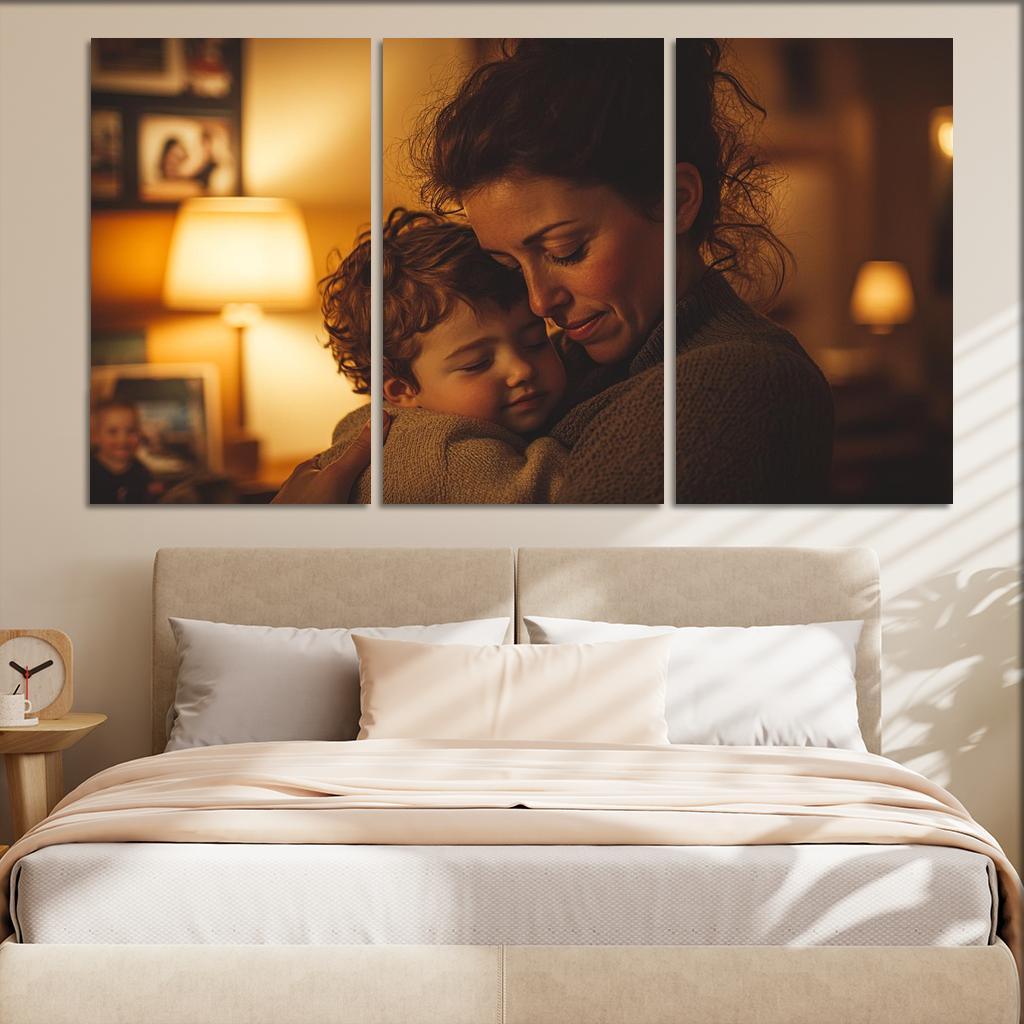 The Comfort Of Her Touch A Mothers Care Modern Paintings Frame