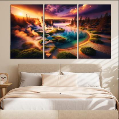 Serene Springs Natural Hot Springs Beach Custom Paintings Frame