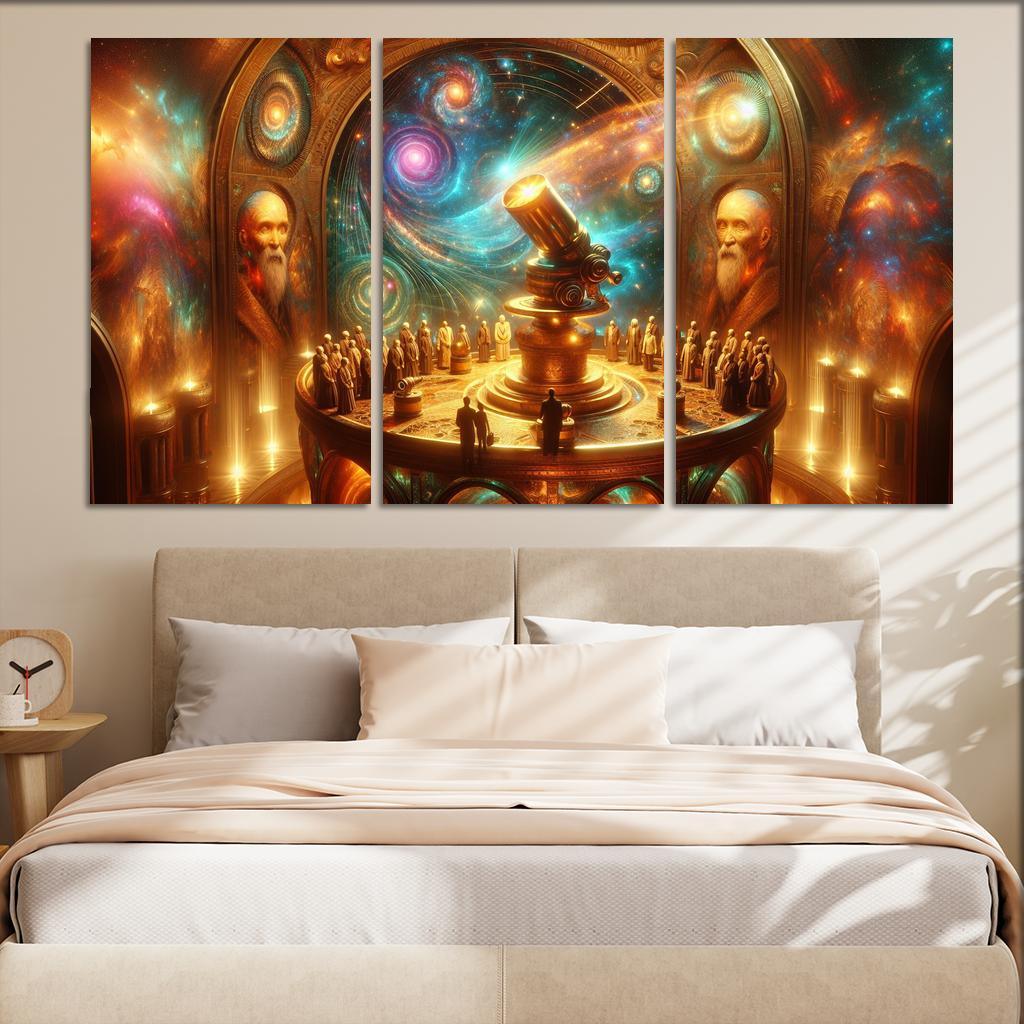 The Timeless Observatory 3 Piece HD Canvas Wall Art-Original Frame