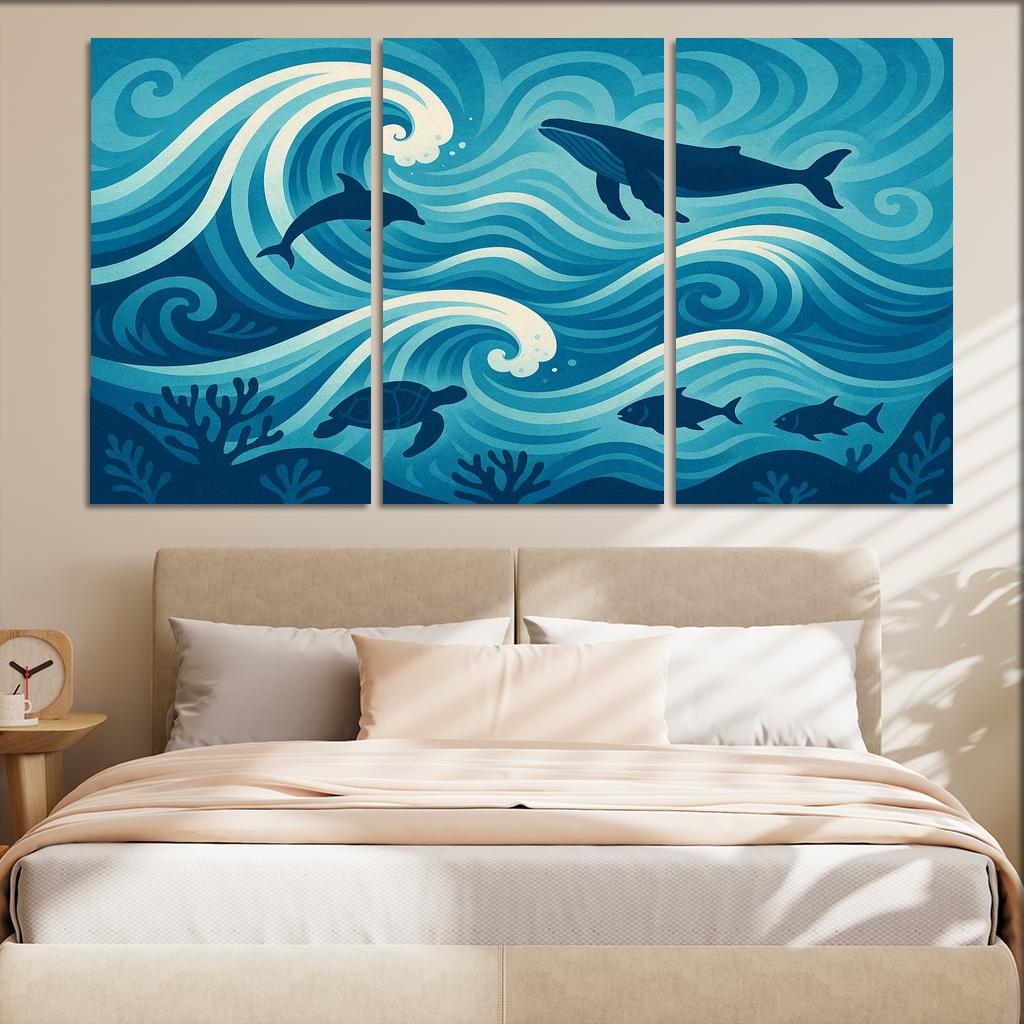 Waves Of Change In Ocean Conservation Art Canvas Paintings Frame