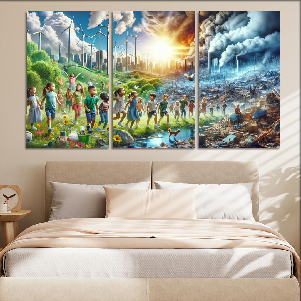 Future Generations Advocating For Climate Action Multi-panel Paintings