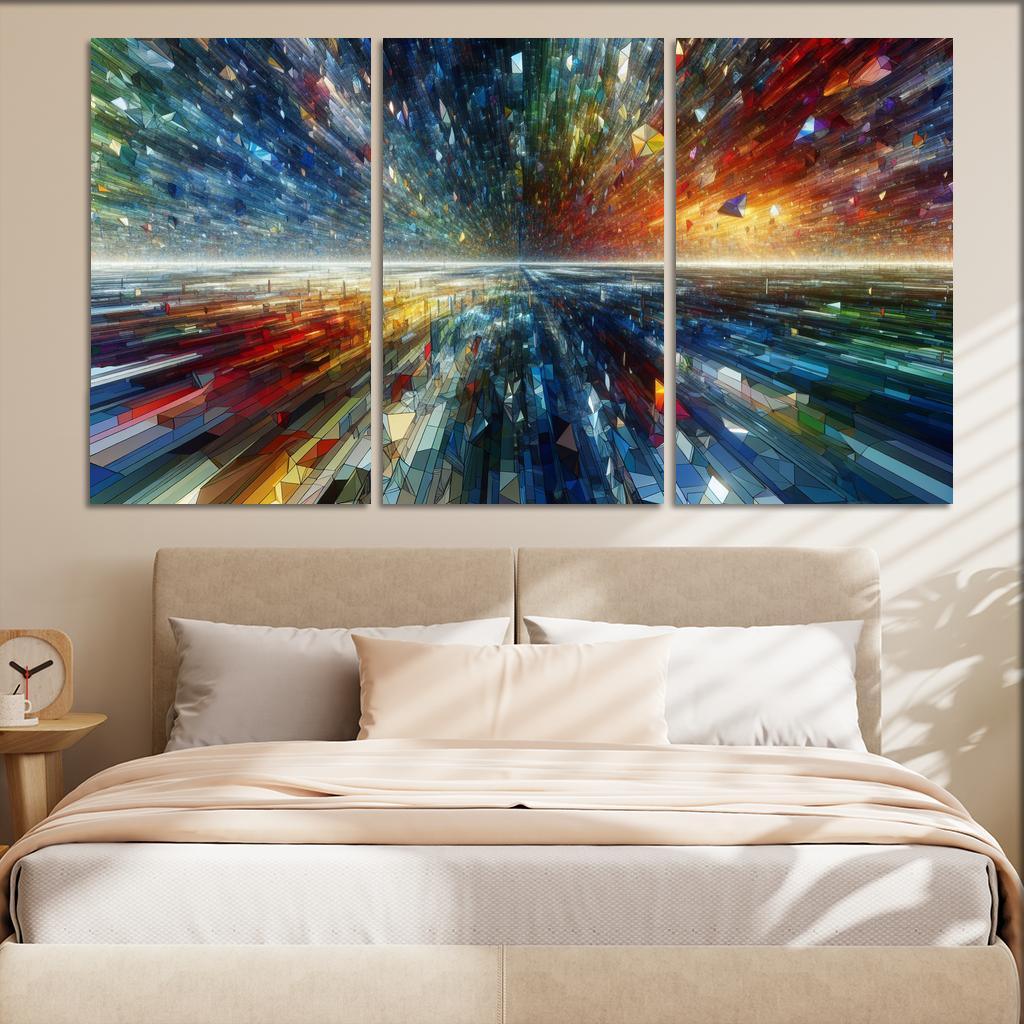 Fragments of Infinite Possibility 3 Piece HD Canvas Wall Art-Original Frame