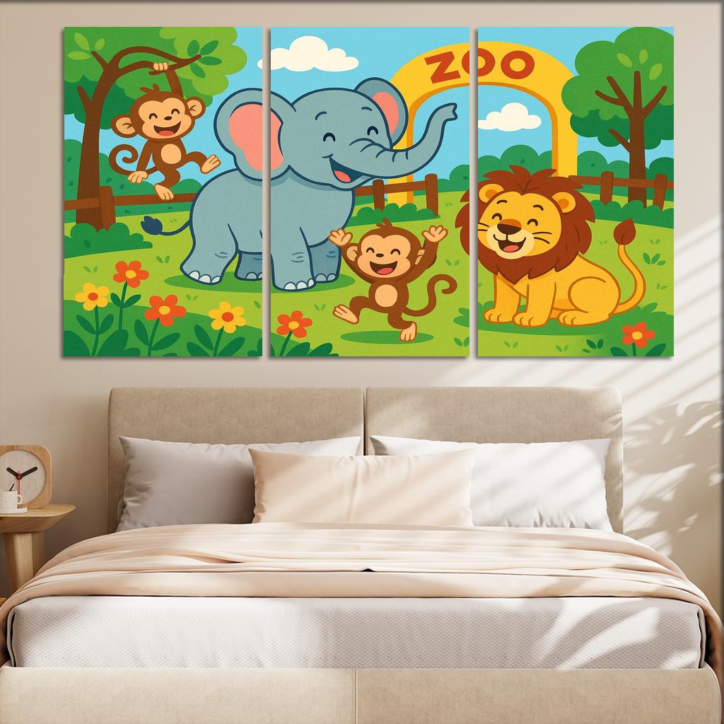 Zoo Friends - Animal Companions Framed Paintings
