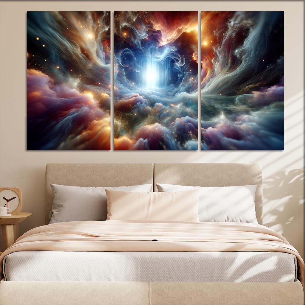 The Spectral Rift 3 Piece HD Canvas Wall Art-Original Frame