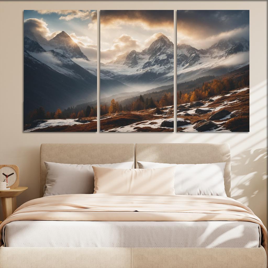 The Serene Echo Of Misty Mountains Oil Paintings Frame