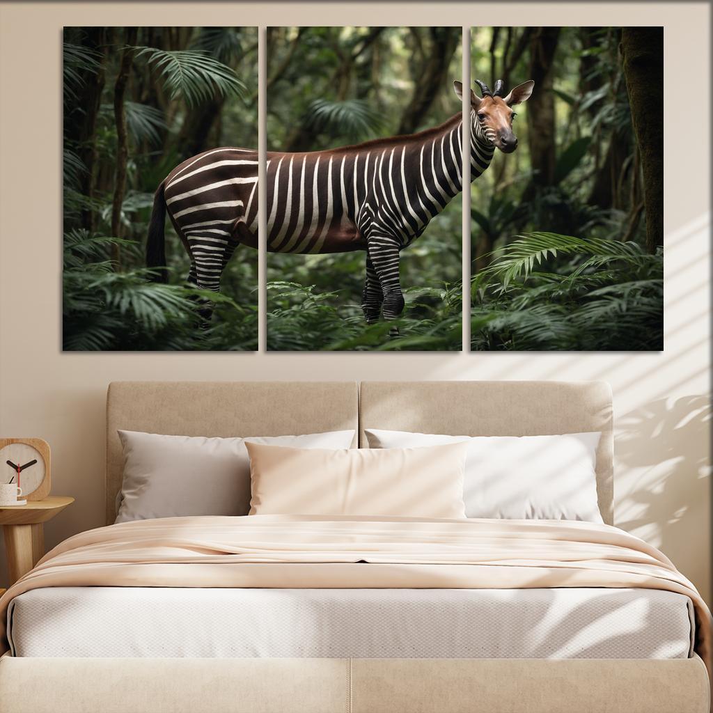 The Unique Okapi In The African Forests Framed Paintings