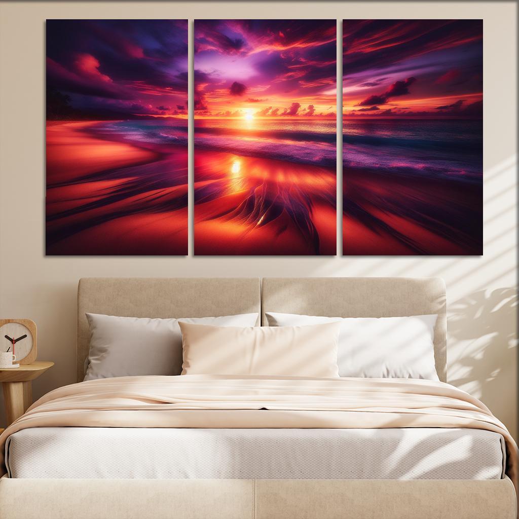 Sunset Viewpoint Beach Modern Paintings Frame