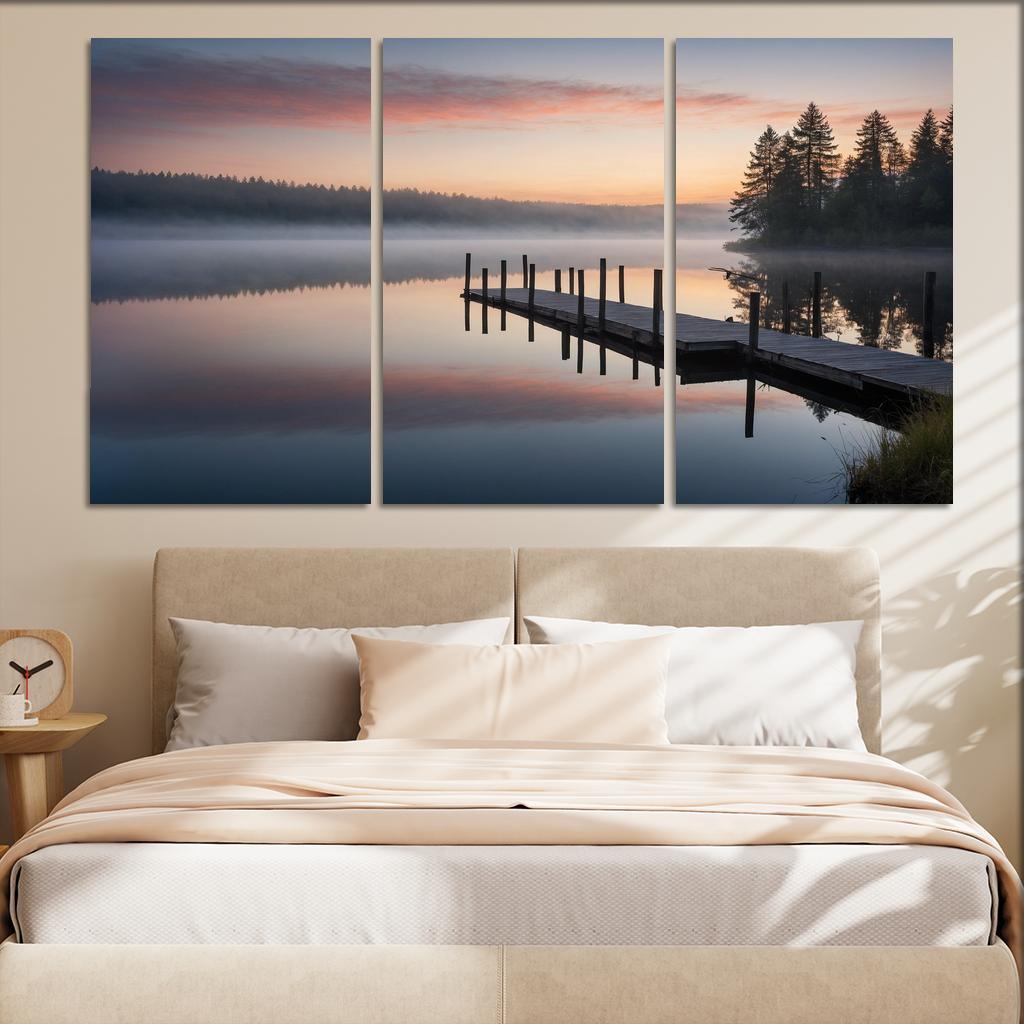 The Tranquil Horizon Of Still Waters Oil Paintings Frame