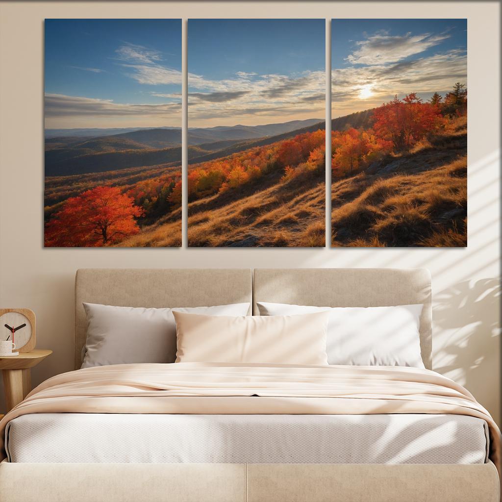 The Vibrant Palette Of Autumn Hills Oil Paintings Frame
