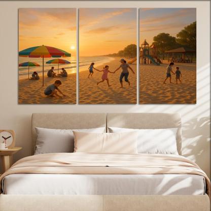 Sunrise Beach Calm And Family Friendly Custom Paintings Frame