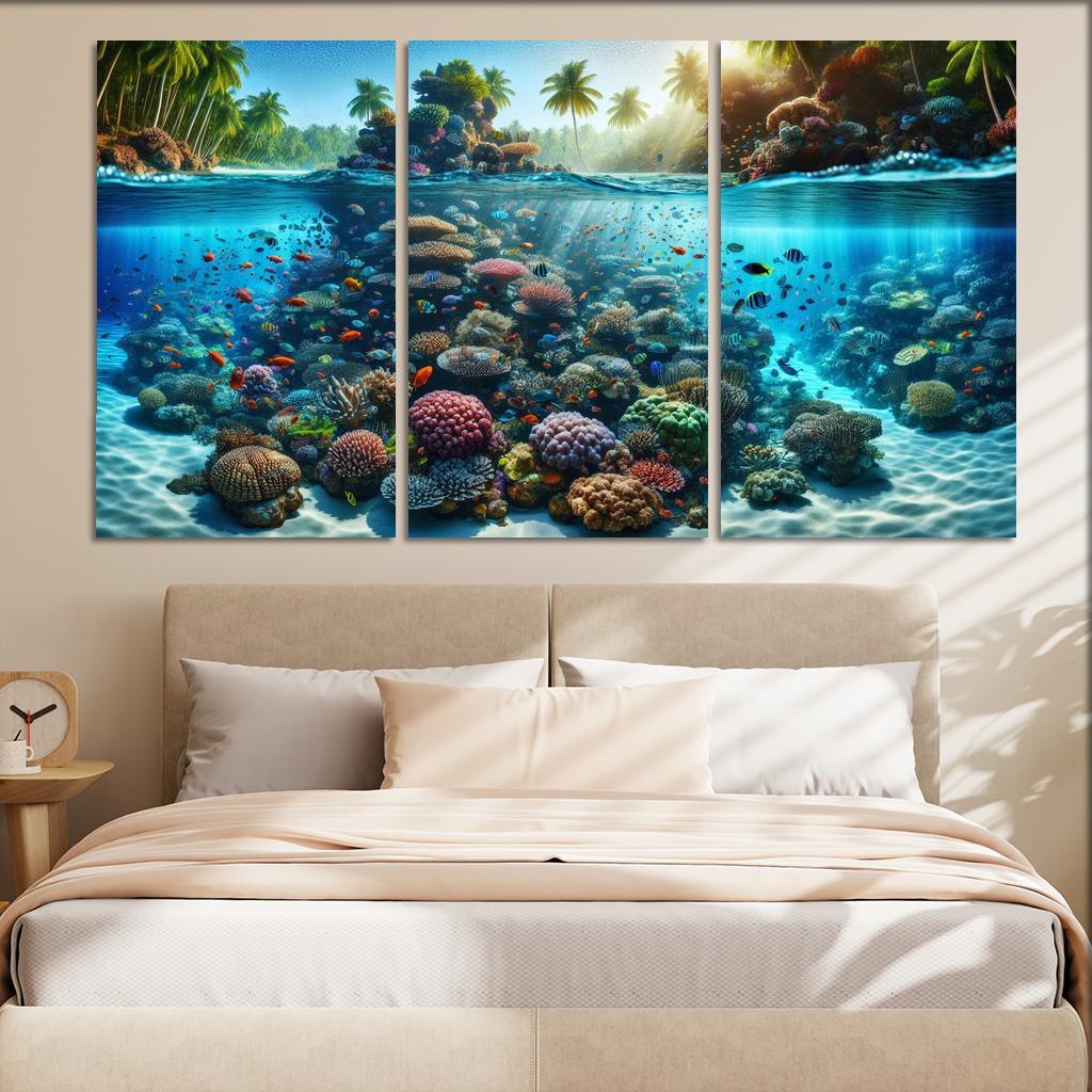 Coral Reef Escape An Underwater Wonderland Canvas Paintings Frame