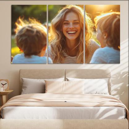 Radiant Smiles The Joy Of Motherhood Custom Paintings Frame