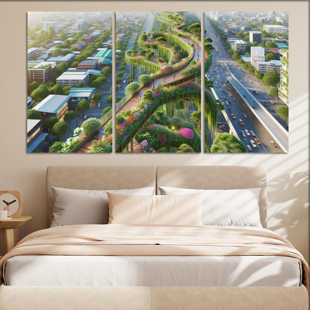 Elevated Green Walkways Custom Paintings Frame