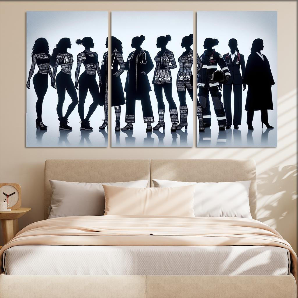 Voices of Change Empowering Women through Art 3 Piece HD Canvas Wall Art-Original Frame