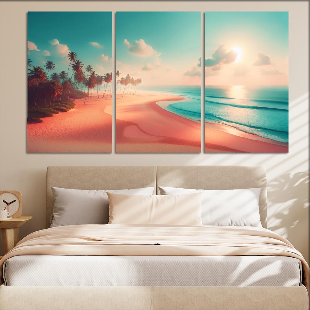 Peach Oasis Relaxing Island Vibes Premium Artwork Frames