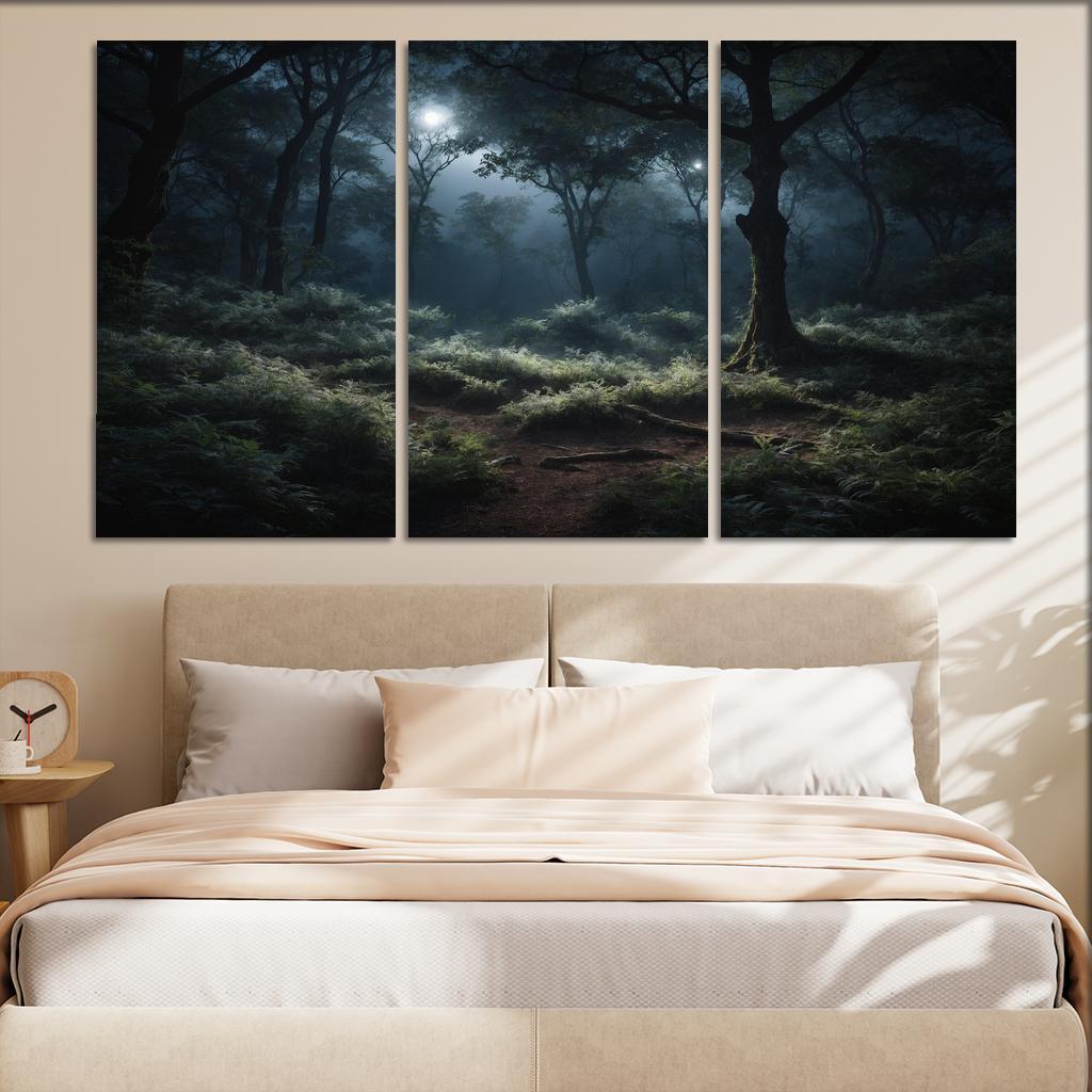 The Enchanted Glade Of Moonlit Foliage Oil Paintings Frame
