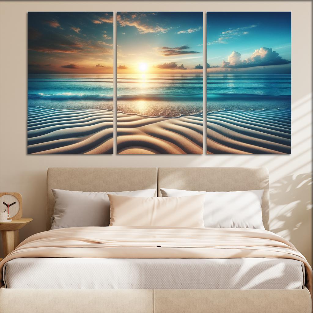Blue Horizon Beach A Picture-perfect Retreat Custom Paintings Frame