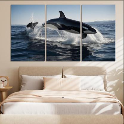 The Magnificent Orca In The Deep Ocean Framed Paintings